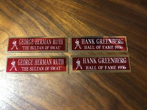 4 x - 1x4 Custom Engraved  Plate With Gold Backer / RUTH - GREENBERG - Picture 1 of 2