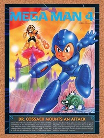 Mega Man 4 NES Original 1991 Ad - Capcom Nintendo Video Game Promo