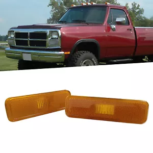 Amber Front Side Marker Light Lamp Assembly For 72-93 Dodge Ram Truck Ramcharger - Picture 1 of 10