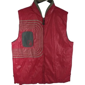 Red Volcom Snowboarding Down Puffer Vest Reversible Mens XL Stars Starry Night - Picture 1 of 20