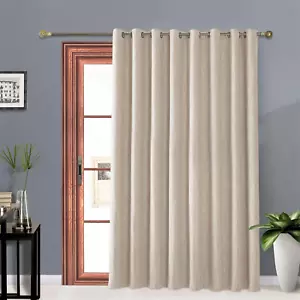 Elegant Cotton Wide Blackout Curtain for Sliding Glass Door Living Room Divider  - Picture 1 of 8