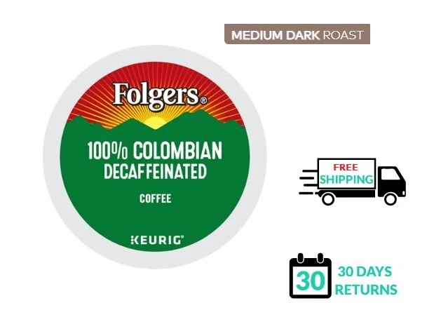 🆕☕ Folgers 100% Colombiano Descafeinado Keurig Café K-cups   Foto 1 de 1