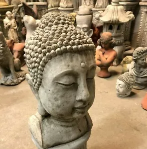 CABEZA DE BUDA Adorno de jardín estatua de hormigón escultura gran busto de buda fantasma - Imagen 1 de 6
