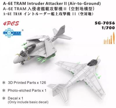 SNOWMAN SG-7056 1/700 A-6E TRAM Intruder Attacker ll (Air-to-Ground) Model Kit - Image 1 of 4