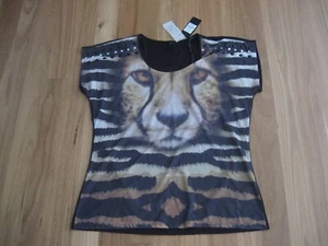 LADIES LARGE TIGER PATTERNED SLEEVELESS POLYESTER TOP BY CROSSROADS - SIZE L NWT - Picture 1 of 5