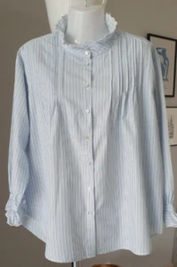 RICH & ROYAL Bluse Rüschen Oversize Gr.38 M ( 40/42 /44) Weiß Blau wie neu - Bild 1 von 7