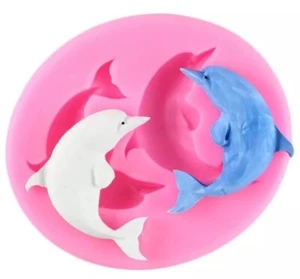 Sea Dolphin Silicone Mold DIY Fondant Cake Decorating Tools Cupcake Baking Mould - Picture 1 of 6