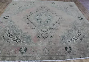 ALFOMBRA DE LANA PERSA SOBRETEÑIDA HECHA A MANO, DISEÑO FLORAL 310 x 295 cm - Imagen 1 de 10