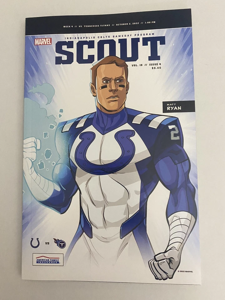 Indianapolis Colts vs Tennessee Titans Game Program 10/2/22 - Matt Ryan - Image 1 of 1