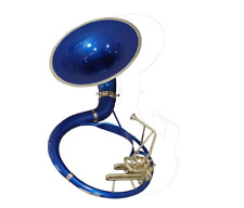 Weekend Sale Bb Flat Blue Sousaphone Tuba Gig Bag+Mouthpiece Bb Big Bell 22"
