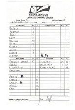 Dave Brundage Signed Autographed 2005 San Antonio Missions Lineup Card Mariners