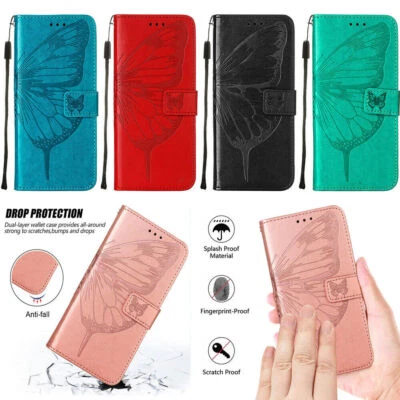 Leather Butterfly Wallet Phone Case For TCL 303 403 505 501 305 503 50 SE 60R - Image 1 of 4