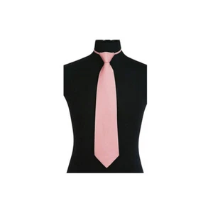 New Poly Men's ready knot pre tied neck tie solid formal wedding dusty pink - Picture 1 of 1