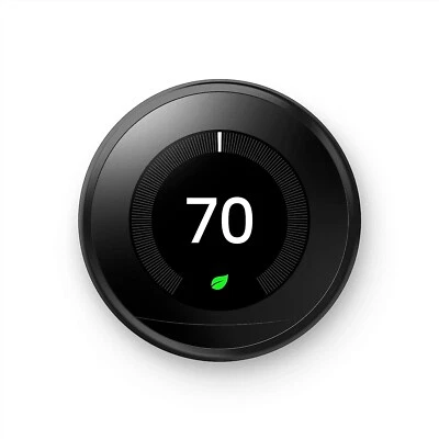Google Nest A0013 T3016US (3rd Gen) Smart Learning Thermostat Black, NEW/SEALED - Image 1 of 4