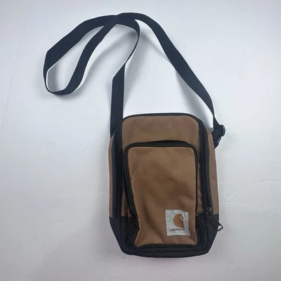 Carhartt Crossbody Zip Bag Brown Black Adjustable Strap Purse - Image 1 of 4