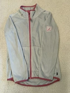 Nautica Girls Pink Full Zip Fleece Sweater Jacket Size M(8/10) - Picture 1 of 14
