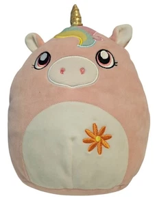 Kellytoy Squishmallows Ilene Pink Unicorn Plush 10" Flower Belly Easter Pillow - Picture 1 of 7