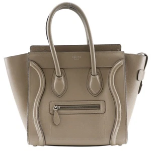 Bolso de Mano CELINE Equipaje Micro Shopper Cuero Beige Mujer - Imagen 1 de 12