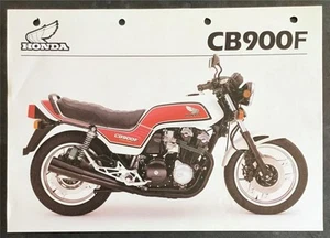 HONDA CB900F Super Sports Motorcycle Sales Specification Leaflet FEB 1983 - Picture 1 of 2