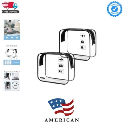 TSA 认可的化妆包,2 包旅行透明化妆包,夸脱尺寸... — 第 1/4 张图片