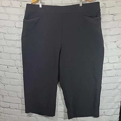 Torrid Black Crop Pants Plus Sz 24 Side Pockets - Image 1 of 4