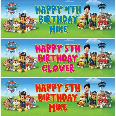 ARTISIGN CRAFTS 2 X Personalized Paw Patrol Birthday Banner Children Kid Party Wall Decoration
