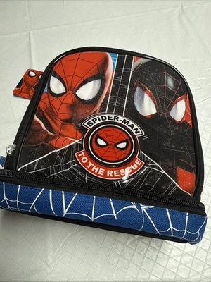 Bolsa de almuerzo aislada Spiderman nueva 5x8x8 dos compartimentos con cremallera Foto 1 de 4