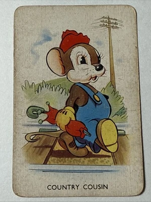 1930s COUNTRY PRIMO Espalda Roja Mickey Mouse Walt Disney De Colección Juego de Cartas Foto 1 de 4