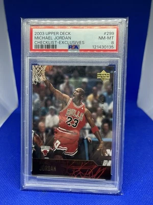 2003 Upper Deck #299 Michael Jordan Exclusives Gold PSA 8 SSP  Rare Gold Version - Image 1 of 2