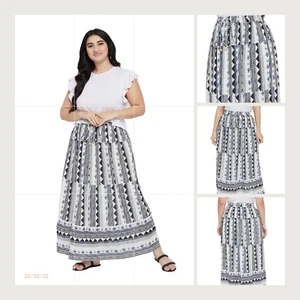 Womens A-Line Pleated Maxi Skirt Flared High Waist Casual Flowing Fashion Skirts - Picture 1 of 8