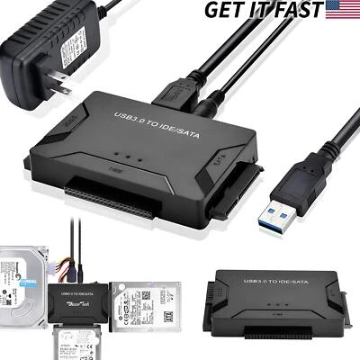 USB 3.0 to IDE & SATA Converter Adapter Kit for 2.5" or 3.5" SSD HDD Hard Drive - Image 1 of 4