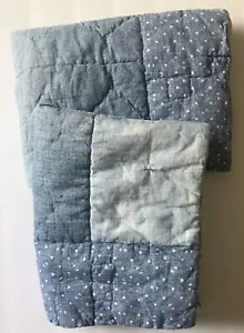 Lily Ashwell Pottery Barn Teen Denim Patchwork Sham 2 Quilted Sham & 1 Euro Sham - Picture 1 of 9