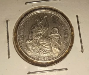 Moneda de 1 Dinero Perú 1906 UNC Plata - Imagen 1 de 2
