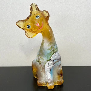 Fenton Amber Glass Polar Bear Mother's Love Alley Cat Ltd Ed #17/32 JK Spindler - Picture 1 of 18