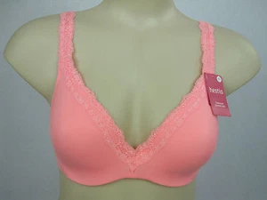 Hestia Ladies Comfort Lace Underwire Bra sizes 12B 12E 14B Colour Coral - Picture 1 of 4