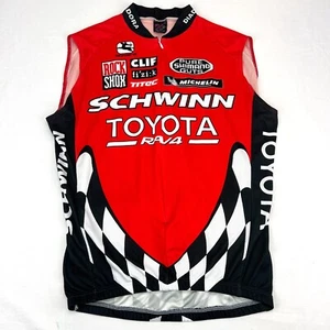 Maillot cycliste vintage Giordana sans manches rouge Schwinn Toyota RAV4 taille L - Photo 1/10
