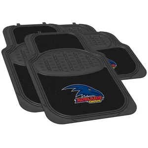 84702 ADELAIDE CROWS AFL TEAM LOGO SET OF 4 CAR FLOOR MATS 2X FRONT 2X REAR - Picture 1 of 2