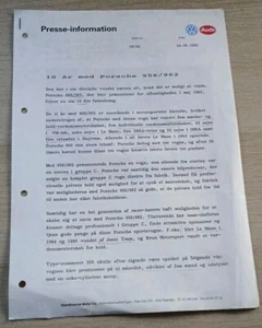 Presse-Information 10 är med Porsche 956 /962 Ausgabe 1992 - Bild 1 von 2