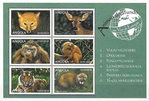 Timbres Animaux Mammifères Angola 1247/1252 ** - 81588DM - Photo 1/1