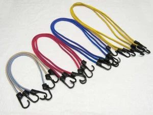 x12 8MM Assorted Elastic Shock Cords With Hooks - Securing Tie Down Stretch - Picture 1 of 1
