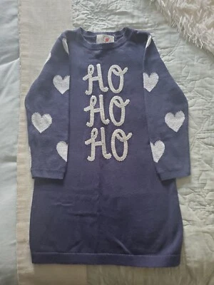 Vestido de Natal feminino George @ Asda Ho Ho design de lantejoulas idade 2-3 anos - Imagem 1 de 4