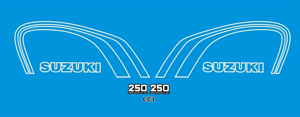 Kit de calcomanías blancas Suzuki TS250N 1979 Foto 1 de 1
