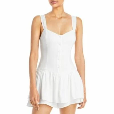 Precio de venta sugerido por el fabricante $88 Mameluco Aqua para mujer con botones delanteros sin mangas blanco talla pequeña (DEFECTUOSO) Foto 1 de 2