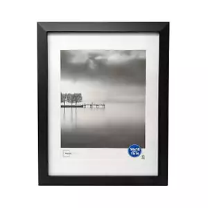 14x18 Matted to 11x14 Wide Beveled Gallery Wall Picture Frame, Black - Picture 1 of 7