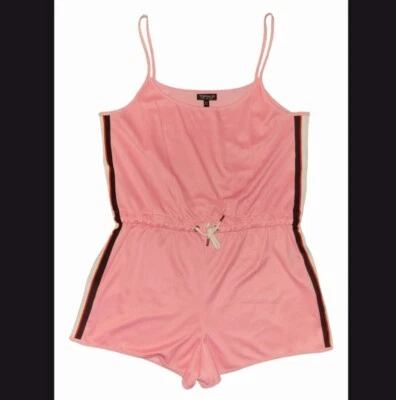 Pantalones Cortos Para Mujer TOPSHOP Mameluco Rosa Correa de Espagueti Estilo Atlético  Foto 1 de 4