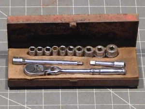 READ Snap On 13Pc SAE 1/4 Drive General Service Set Shallow Socket Flex Ratchet - Picture 1 of 6