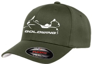 Honda Goldwing Motorcycle Flexfit 6277 Athletic Baseball Fitted Hat Cap - Picture 1 of 9