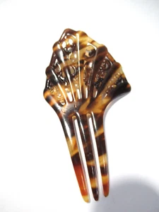 Small Hair Comb Vintage Faux Tortoise Shell Browns Vintage - Picture 1 of 2