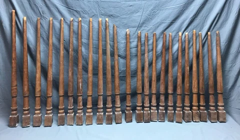 Vintage Lot 23 Turned Hardwood Mix Length Spindles Staircase Old 73-23B Cover