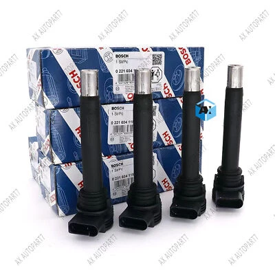 4 оригинальные свечи зажигания катушки зажигания BOSCH для VW Jetta Golf Passat Audi A4 A5 Q5 - Изображение 1 из 4